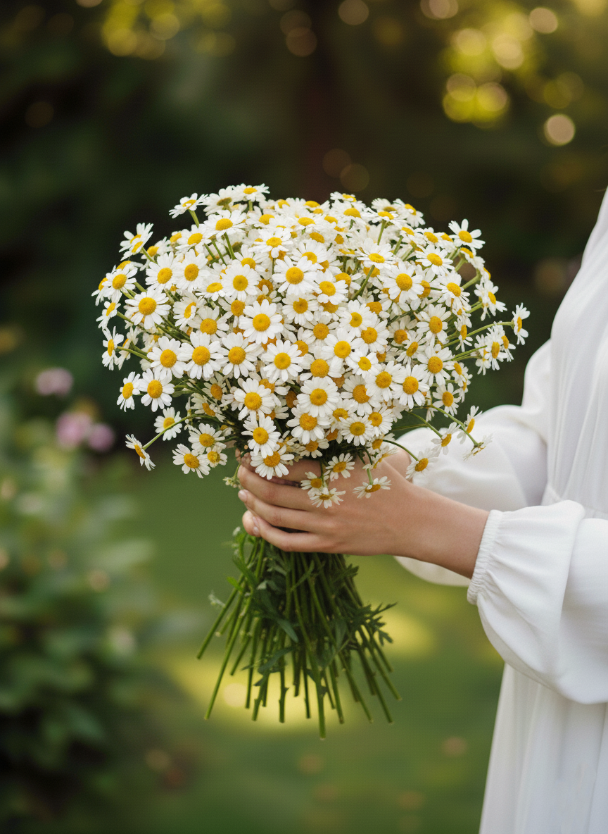 Afyon beyaz papatya buketi siparişi - Elde tutulan kucak dolusu doğal papatyalar