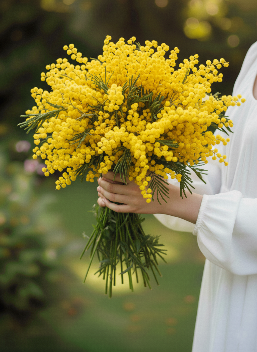 Afyon canlı sarı mimoza buketi siparişi - 8 Mart kadınlar günü çiçeği