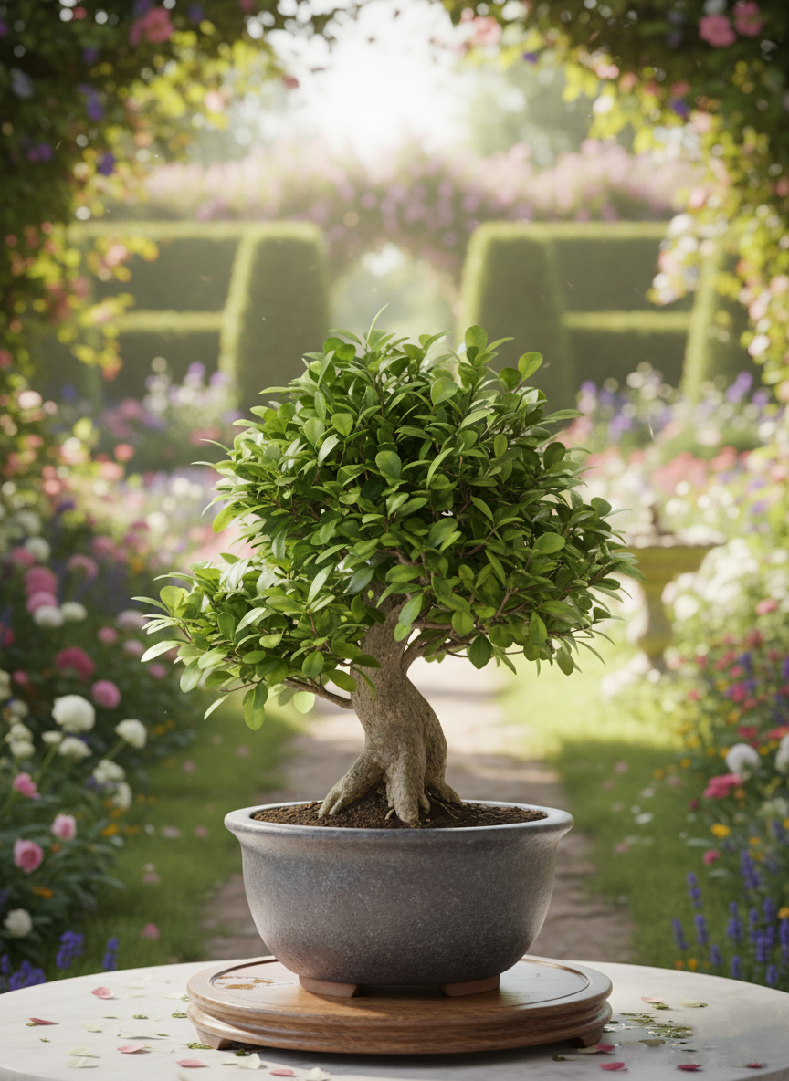 Afyon ficus bonsai ağacı siparişi - Ofis masası için saksıda canlı minyatür ağaç