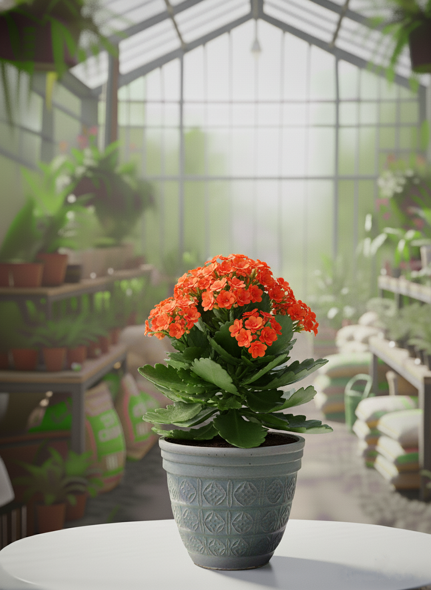 Afyon kalanşo çiçeği siparişi - Turuncu çiçekli saksıda sukulent bitkisi