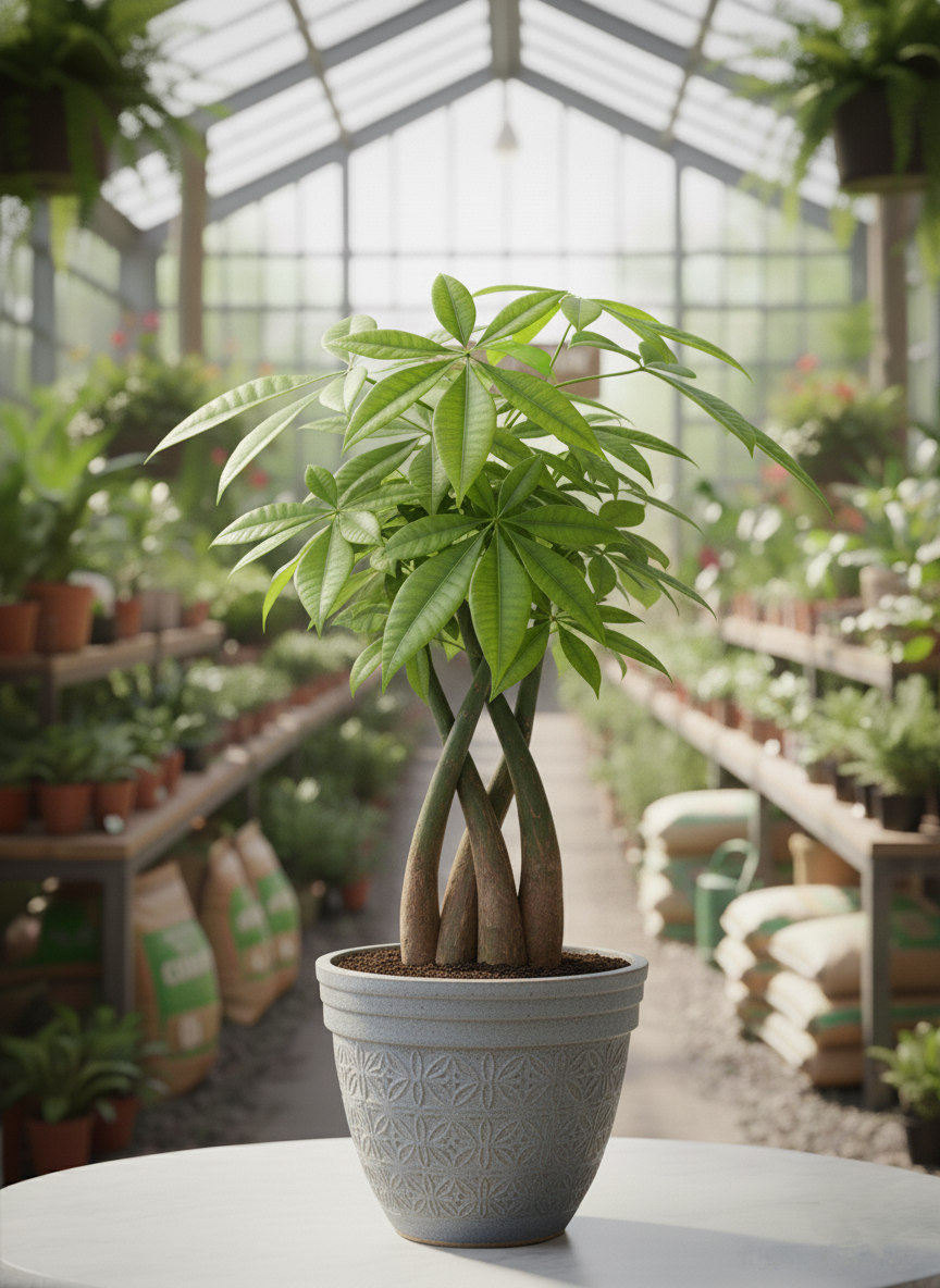 Afyon para ağacı pachira siparişi - Örgü gövdeli şans ve bereket bitkisi