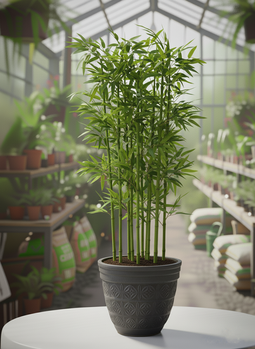 Afyon yapay bambu seperatör siparişi - Antrasit saksıda 150 cm yapay bambu ağacı