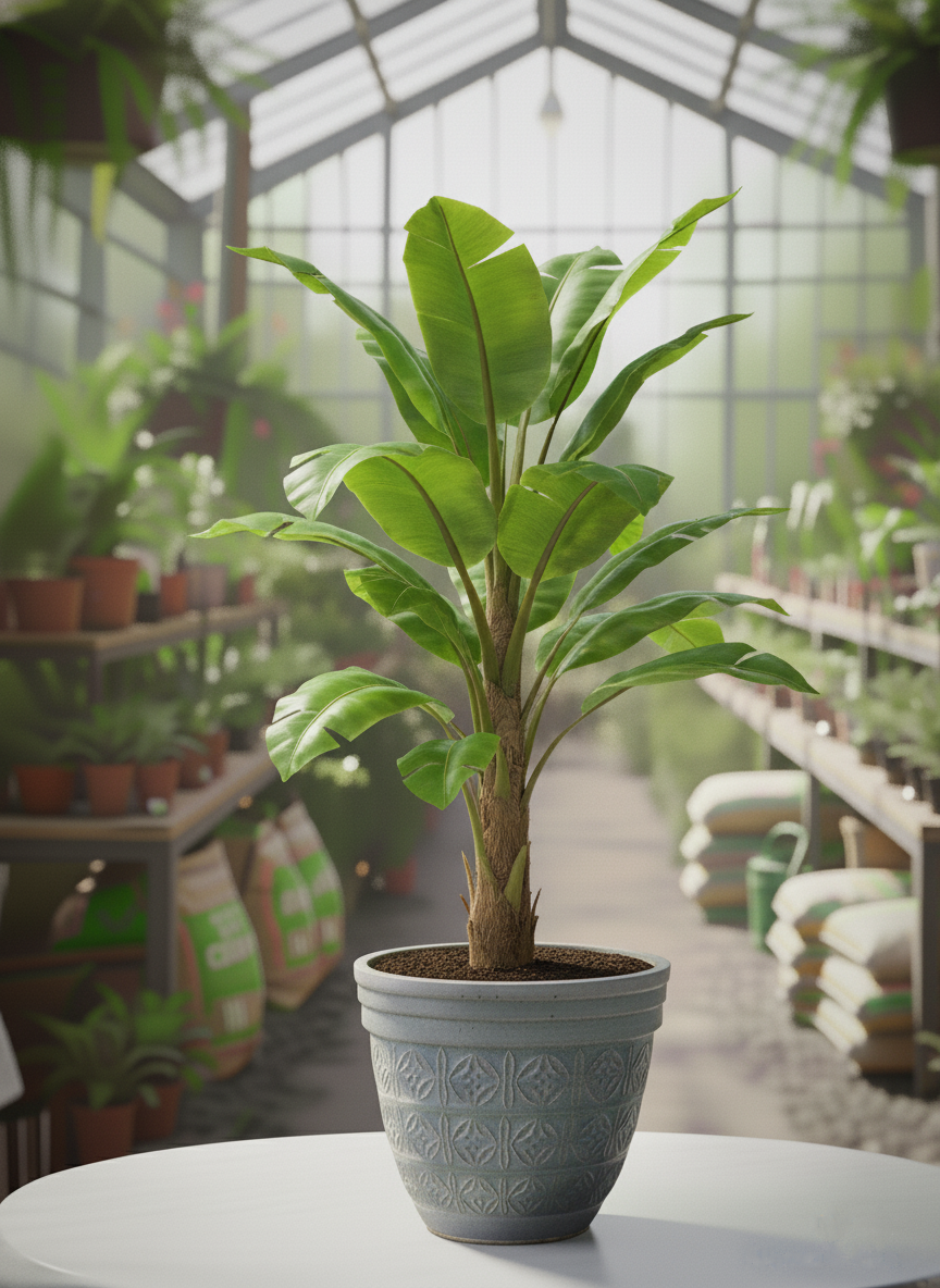 Afyon yapay muz ağacı siparişi - Geniş yapraklı gerçek dokulu dekoratif bitki